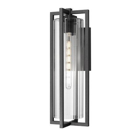 Z-Lite Aura 1 Light Outdoor Wall Light, 8in. W x 22.25in. H, Black 5013B-BK